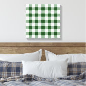 Green und White Gingham Pattern Leinwanddruck (Insitu (Schlafzimmer))