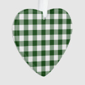 Green und White Gingham Pattern Ornament (Vorderseite)