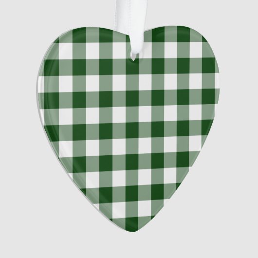 Green und White Gingham Pattern Ornament (Vorderseite)