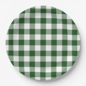 Green und White Gingham Pattern Pappteller (Vorderseite)