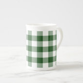 Green und White Gingham Pattern Porzellantasse (Vorderseite Rechts)
