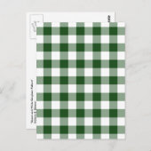 Green und White Gingham Pattern Postkarte (Vorne/Hinten)