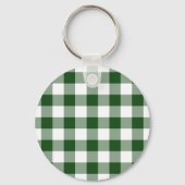 Green und White Gingham Pattern Schlüsselanhänger (Vorderseite)