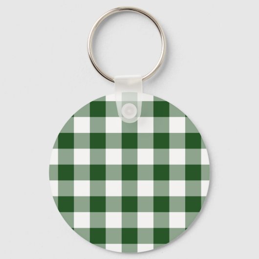 Green und White Gingham Pattern Schlüsselanhänger (Vorderseite)