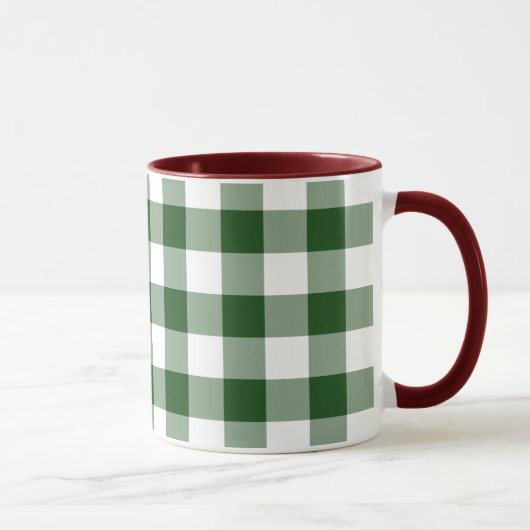 Green und White Gingham Pattern Tasse (Rechts)