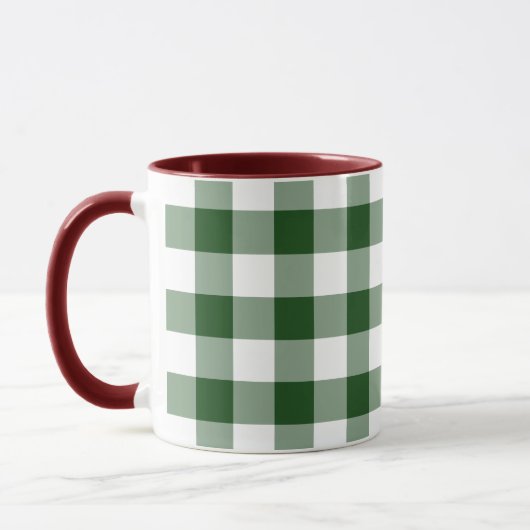 Green und White Gingham Pattern Tasse (Links)