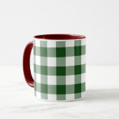 Green und White Gingham Pattern Tasse (Vorderseite Links)