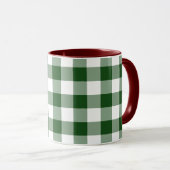 Green und White Gingham Pattern Tasse (VorderseiteRechts)