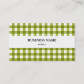 Green und White Gingham Pattern Visitenkarte (Rückseite)