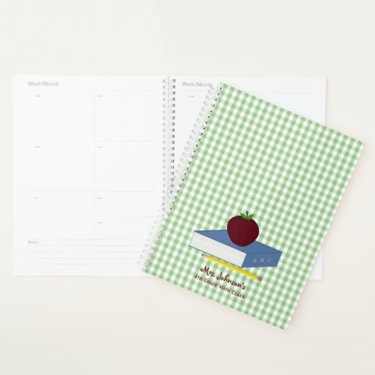 Green und White Gingham Teacher Planer (Anzeige)