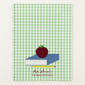 Green und White Gingham Teacher Planer (Vorderseite)
