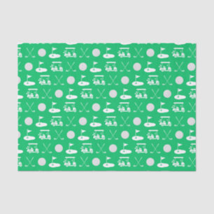 Green und White Golf Icons Seidenpapier