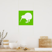 Green und White Kiwi Poster (Küche)