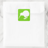 Green und White Kiwi Quadratischer Aufkleber (Tasche)