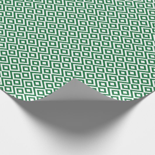Green und White Meander Geschenkpapier (Ecke)