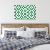 Green und White Meander Leinwanddruck (Insitu (Schlafzimmer))