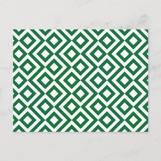 Green und White Meander Postkarte (Vorderseite)