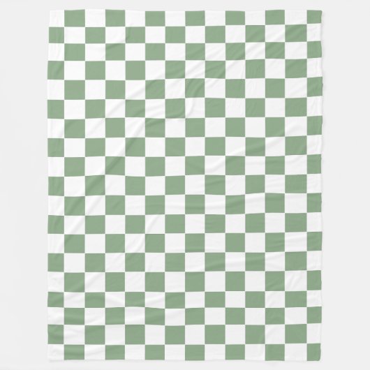 Green und White Poker Cards mit Checked Sage Fleecedecke (Vorderseite)