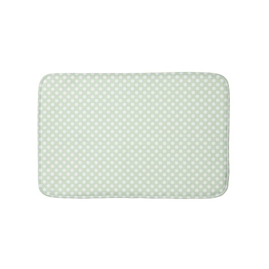 Green und White Polka Dot Bath Mat Badematte (Vorderseite)