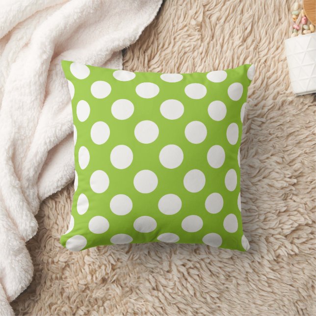 Green und White Polka Dot Muster Kissen (Decke)