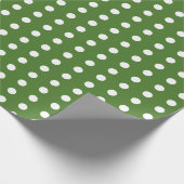 Green und White Polka Dot Party Geschenkpapier (Ecke)