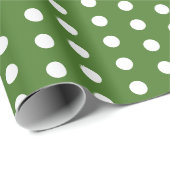 Green und White Polka Dot Party Geschenkpapier (Rolleneckpunkt)