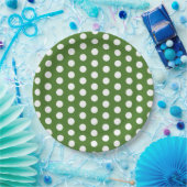 Green und White Polka Dot Party Pappteller (Party)