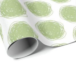 Green und White Polka Dot Scribles Geschenkpapier