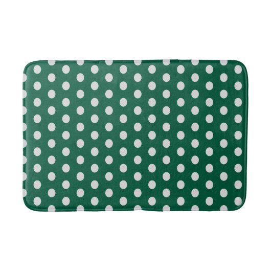 Green und White Polka Dots Badematte (Vorderseite)