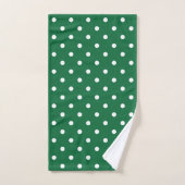 Green und White Polka Dots Badhandtuch Set (Handtuch)