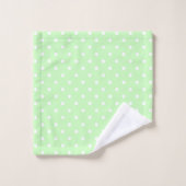 Green und White Polka Dots Badhandtuch Set (Waschlappen)