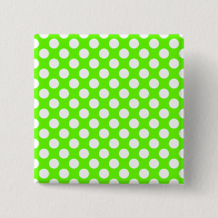 Green und White Polka Dots Button