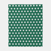 Green und White Polka Dots Fleecedecke (Vorderseite)