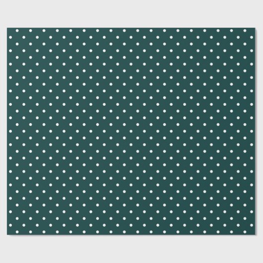 Green und White Polka Dots Geschenkpapier (Flach)
