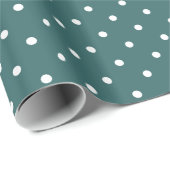Green und White Polka Dots Geschenkpapier (Rolleneckpunkt)