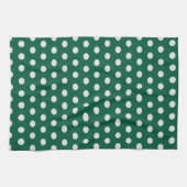 Green und White Polka Dots Geschirrtuch (Horizontal)