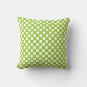 Green und White Polka Dots Kissen