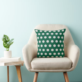 Green und White Polka Dots Kissen