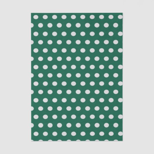 Green und White Polka Dots Seidenpapier (Vorderseite)