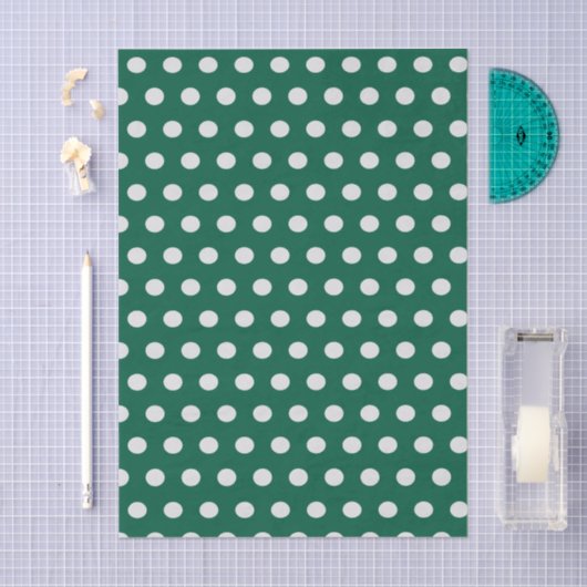 Green und White Polka Dots Seidenpapier (Handwerk)