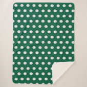 Green und White Polka Dots Sherpadecke (Vorderseite)