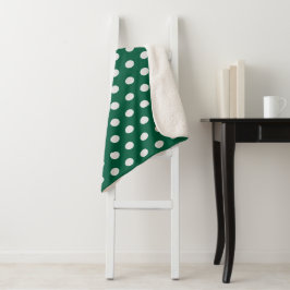 Green und White Polka Dots Sherpadecke