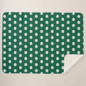 Green und White Polka Dots Sherpadecke (Vorderseite (Horizontal))