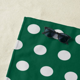 Green und White Polka Dots Strandtuch
