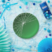 Green und White Sparkling Diamond Spider Web Pappteller (Party)