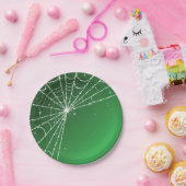 Green und White Sparkling Diamond Spider Web Pappteller (Party)