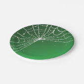 Green und White Sparkling Diamond Spider Web Pappteller (Schrägansicht)