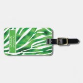 Green und White Zebra Stripe Muster Yoga Mat Lugg Gepäckanhänger (Vorderseite horizontal)