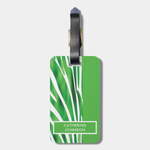 Green und White Zebra Stripe Muster Yoga Mat Lugg Gepäckanhänger