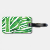 Green und White Zebra Stripe Muster Yoga Mat Lugg Gepäckanhänger (Rückseite horizontal)
